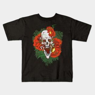 Flower Skull Kids T-Shirt